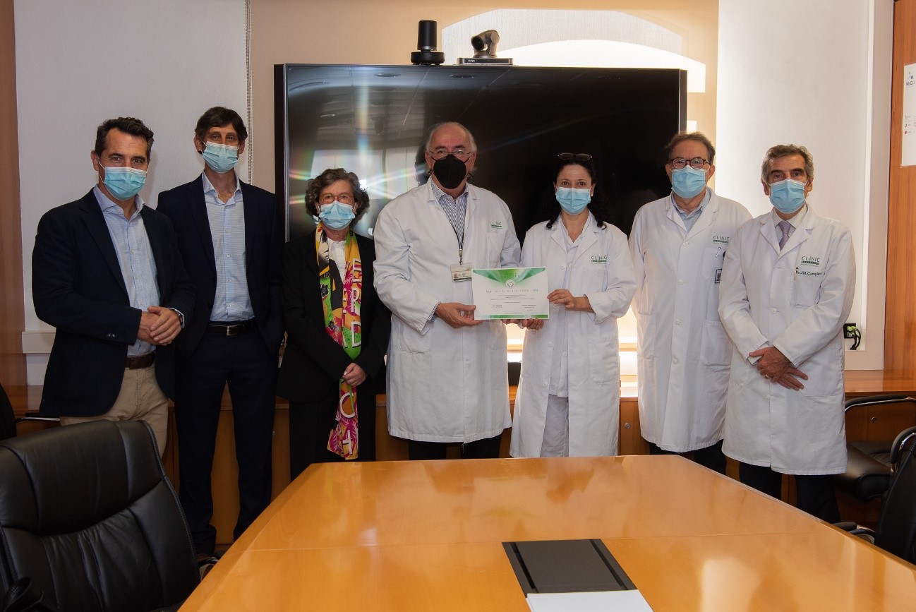 La Unidad de Apoyo de Cuidados Paliativos del Instituto de Enfermedades Hematológicas y Oncológicas del Hospital Clínic de Barcelona, recibe la acreditación de atención al paciente con dolor oncológico (ACDON)